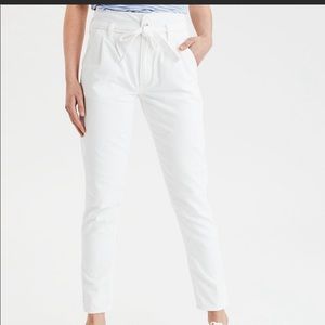 AE White paperbag mom jean